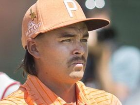 Fan favourite Rickie Fowler competes on the  final round of the Rocket Mortgage Classic at the Detroit Golf Club, Sunday, June 30, 2019.