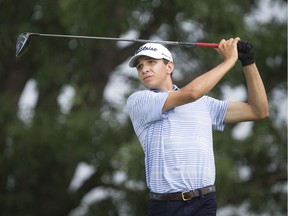 LaSalle's Thomas DeMarco, tees off on the 13th hole during the Windsor Championship at Ambassador Golf Club on Thursday.