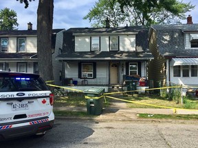 Crime scene tape surrounds a home in the 300 block of Josephine Avenue after a stabbing incident on the morning of July 29, 2019.