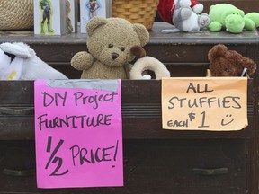 Stuffed toys for sale are shown at the Kingsville Flea Market on Sunday, July 7, 2019.
