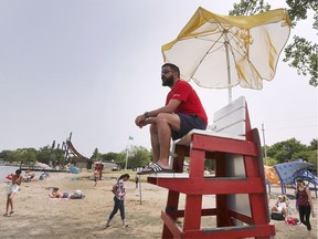 Windsor's Sandpoint Beach, shown July 9, 2019, remains open, but the local health unit is warning swimmers about high E. coli content measured in the water earlier this week.