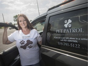 Rose Owens, founder of Pet Patrol, is shown July 10, 2019, in her vehicle in the parking lot at Walmart in East Windsor, where she was patrolling for pets locked in vehicles.