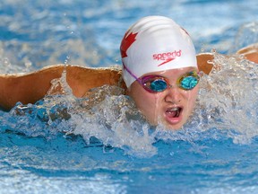 Swimmer Maggie MacNeil trains at the Canada Summer Games Aquatic Centre. (File photo)