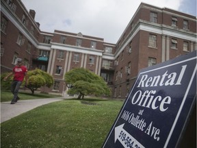 A rental sign is pictured out front of 1616 Ouellette Ave., Wednesday, July 17, 2019. Monthly rental rates have surged in Southwestern Ontario in the past year with Windsor posting the largest jump of any Canadian city.
