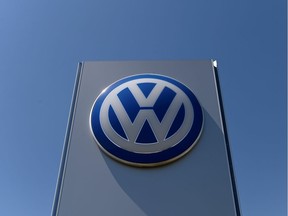 FILE PHOTO: The logo of Volkswagen is seen in front of its plant, in Bratislava, Slovakia, July 4, 2019. REUTERS/Radovan Stoklasa/File Photo