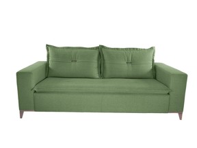 Green couch.