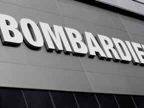 Bombardier's logo is seen on the building of the company's service centre at Biggin Hill, Britain March 5, 2018.