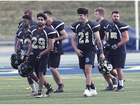 WINDSOR, ON. AUGUST 14, 2019. --  Members of the Windsor AKO Fratmen are shown during a practice on Wednesday, August 14, 2019, at the University of Windsor Alumni Field. (DAN JANISSE/The Windsor Star) CRUISER