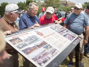 Dozens of race car fans were on hand at Cranbrook Park in the Cranbrook subdivision in the Town of Tecumseh for the unveiling of the Checker Flag Raceway Storyboard, Saturday, August 3, 2019.
