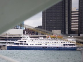 WINDSOR, ONT:. AUG 8, 2019 - A cruise liner is docked in downtown Detroit, Thursday, August 8, 2019.