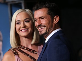 Katy Perry and Orlando Bloom attend the LA premiere of Amazon's "Carnival Row" at TCL Chinese Theatre on August 21, 2019 in Hollywood, California.