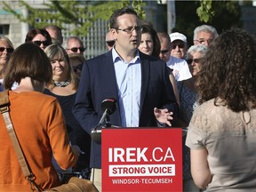 Irek Kusmierczyk speaks at a press conference on Friday, August 30, 2019, outside of the Tecumseh Arena. The Windsor city councillor announced that he is seeking the Liberal nomination in the riding of Windsor-Tecumseh in the upcoming federal election.