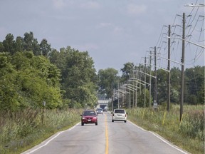 Traffic is pictured along Matchette Rd., south of the Ojibway Nature Centre, Tuesday, August 20, 2019.