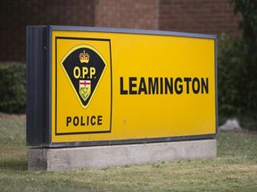 Sign outside Leamington OPP detachment.