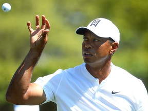 Tiger Woods plays a practice round ahead of the WGC Dell Technologies Match Play on March 26, 2019 in Austin, Texas.