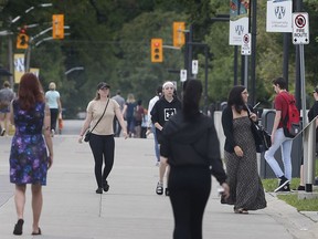 Students are shown at the University of Windsor campus on Tuesday, August 27, 2019.
