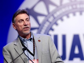 FILE PHOTO: UAW Vice President Norwood Jewell addresses the Special Bargaining Convention held at COBO Hall in Detroit, Michigan March 25, 2015.