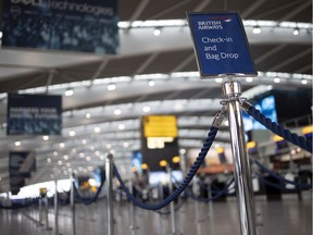A largely empty Heathrow Terminal 5 on September 9, 2019 in London, England. British Airways pilots have begun a 48 hour 'walkout', grounding most of its flights over a dispute about the pay structure of it's pilots.