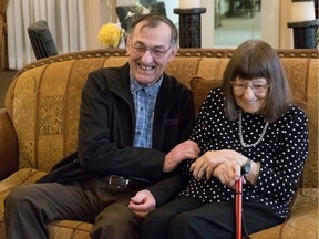 Pat Wilds of Kingsville and his sister, Dorothy Lee, smile on Friday, September 13, 2019, while being reunited after 52 years apart at a retirement home in Elliot Lake.