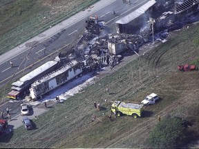 Scene of the Sept. 3 1999 accident on the 401 that claimed 8 lives.