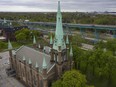 Assumption Church is shown in this aerial photo taken May 10, 2019. Sunday mass recently returned to the historic west Windsor church.