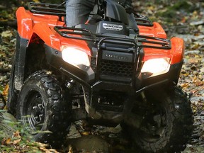 An all-terrain vehicle being driven in Edmonton, Alberta, is shown in this 2013 file photo.