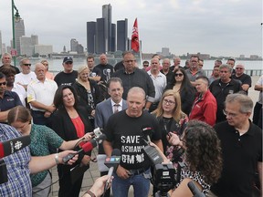 WINDSOR, ON. SEPTEMBER 16, 2019. -- Unifor Local 200 President John D'Agnolo speaks to reporters during a press conference on Monday, September 2019 in Windsor, ON. put on by local federal NDP candidates.