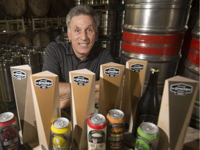 Mike Brkovich, owner of the Walkerville Brewery, is pictured with six award winning beers, Friday, September 13, 2019.  The beers were recognized at the 2019 Ontario Brewing Awards.