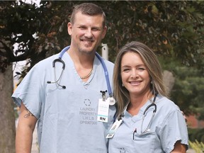 Windsor Regional Hospital nurses David and Gabriela Brown are shown in front of the Ouellette campus on Tuesday, September 10, 2019. The couple have been in numerous situations while on vacation where they have helped save people's lives.