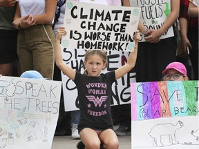 WINDSOR, ON. SEPTEMBER 27, 2019. -- Young participants are shown during the Earth Strike Windsor event on Friday, September 27, 2019 at the Charles Clark Square. It was put on in conjunction with the Global Climate Strike.