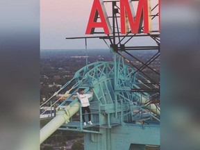 Windsor musician Luke Heney on the Ambassador Bridge on Sept. 14, 2019, in an image shared on the Instagram account of his rock act, 1988.