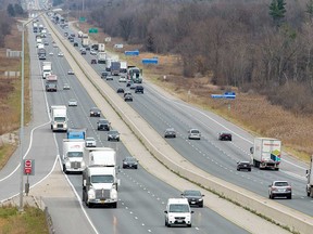 Traffic on Highway 401 is shown in this November 2015 file photo.