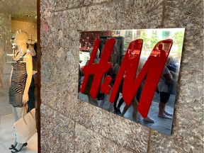 An H&M sign is seen at the entrance to an H&M store in Palma on the island of Mallorca, Spain June 14, 2019. Picture taken June 14, 2019.