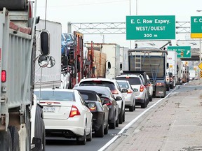 Truck traffic on Huron Church Road in Windsor is shown in this 2015 file photo.