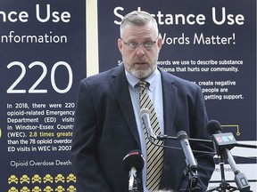 Michael Brennan, executive director of the Aids Committee of Windsor speaks at a press conference on Wednesday, September 25, 2019, at the Windsor Regional Hospital Ouellette campus where the "Label Me Person" anti stigma awareness campaign was launched.