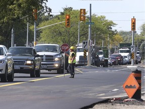 Road reconstruction on County Rd. 22 east of the Puce River is shown on Wednesday, September 18, 2019.