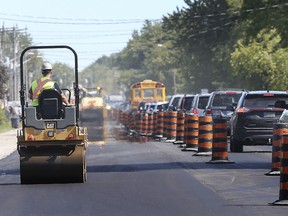 Road reconstruction on County Rd. 22 east of the Puce River is shown on Wednesday, September 18, 2019.