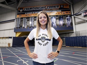 WINDSOR, ON. SEPTEMBER 3, 2019. -- Two-time Canadian Olympian Melissa Bishop is joining the University of Windsor Lancers coaching staff. She is pictured on Tuesday, September 3, 2019, at the St. Denis Centre in Windsor, ON.