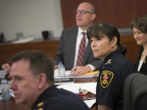 Pam Mizuno, acting chief of the Windsor Police Service, attends a police board meeting, Thursday, September 26, 2019.