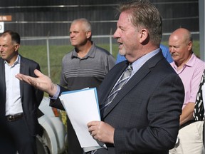 Steve Salmons, President and CEO of the Windsor Port Authority, speaks at a press conference on Wednesday, Sept. 4, 2019, at Sterling Fuels in Windsor. Salmons spoke about the Windsor port's success.