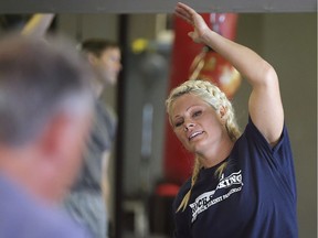 Jeannine Garside is shown at the Border City Boxing Club in Windsor on Tuesday, September 17, 2019.  The former world champion boxer has joined the team of certified Rock Steady Boxing coaches helping its members fight the progression of Parkinson's Disease.