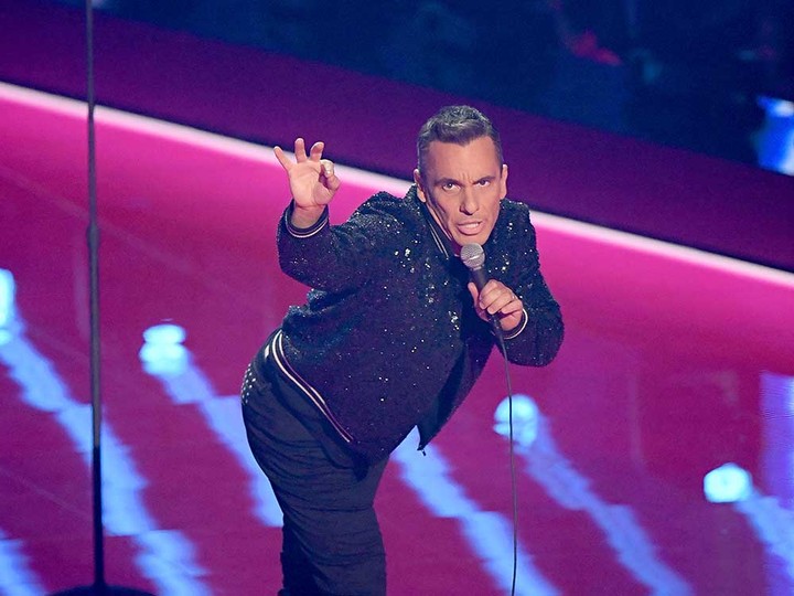 Stand-up comedian Sebastian Maniscalco onstage at the 2019 MTV Video Music Awards in Newark, New Jersey, on Aug. 26, 2019.