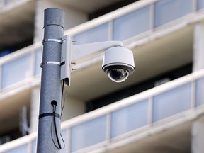 A security camera near Pelissier and Park streets is shown on Wednesday, September 18, 2019 in downtown Windsor.