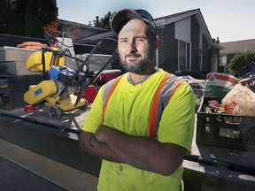 Adam Coatsworth, owner of Coatsworth Construction is shown at a residential work site in Windsor on Tuesday, September 17, 2019. He had his five-ton trailer and Bobcat confiscated by the MTO recently for several administrative and vehicle infractions. The trailer and Bobcat were stollen from the MTO lot in the days it took Coatsworth to get his paperwork in order. He is now struggling to get work completed without the equipment.