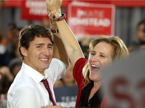 A week that started with smiles in Windsor ended in apologies from the PM and trouble for the Liberals. Prime Minister Justin Trudeau is shown on Monday with Windsor West candidate Sandra Pupatello at a rally in Windsor at the St. Clair College Centre for the Arts.