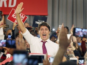 Liberal leader Justin Trudeau speaks at a rally in Windsor on Monday, September 16, 2019, at the St. Clair College Centre for the Arts.