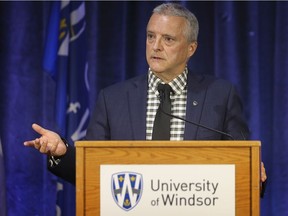 Robert Gordon, President of the University of Windsor delivers his introductory speech at the campus on Monday, September 16, 2019.