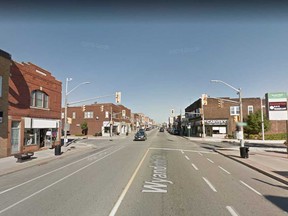 The intersection of Wyandotte Street East and Hall Avenue is shown in this October 2018 Google Maps image.