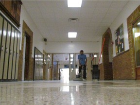 The hallway of an Ontario public school.