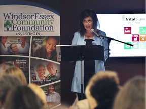 Lisa Kolody, executive director of the Windsor Essex Community Foundation speaks at a press conference on Thursday, October 3, 2019, at the Windsor Star News Cafe where the Windsor Essex 2019 Vital Signs' Report was released.